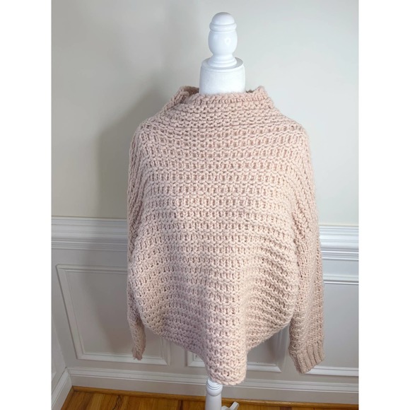EEUC Free People Mauve Mock Neck Crochet Pullover - Picture 2 of 5